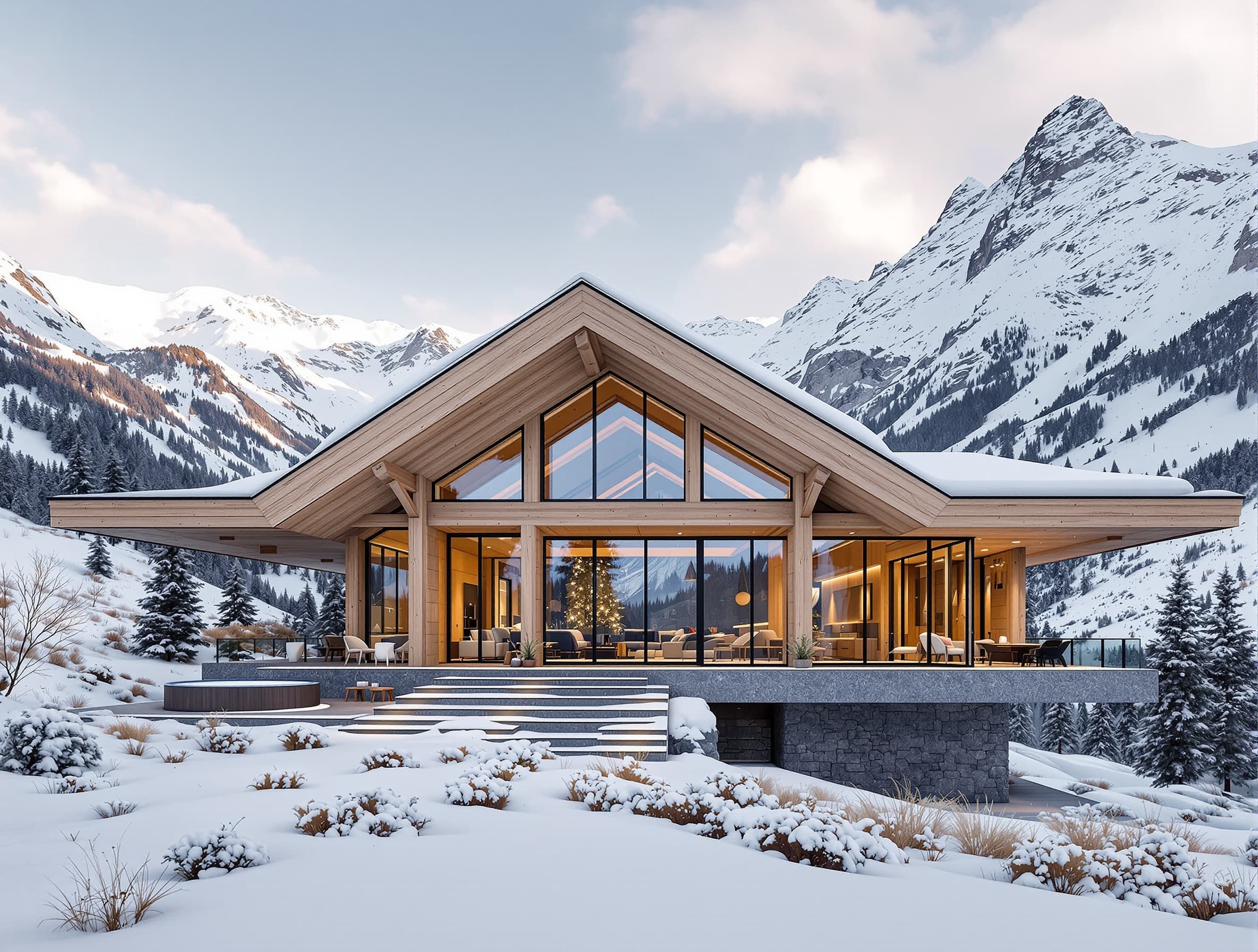 Alpine lodge — Front elevation