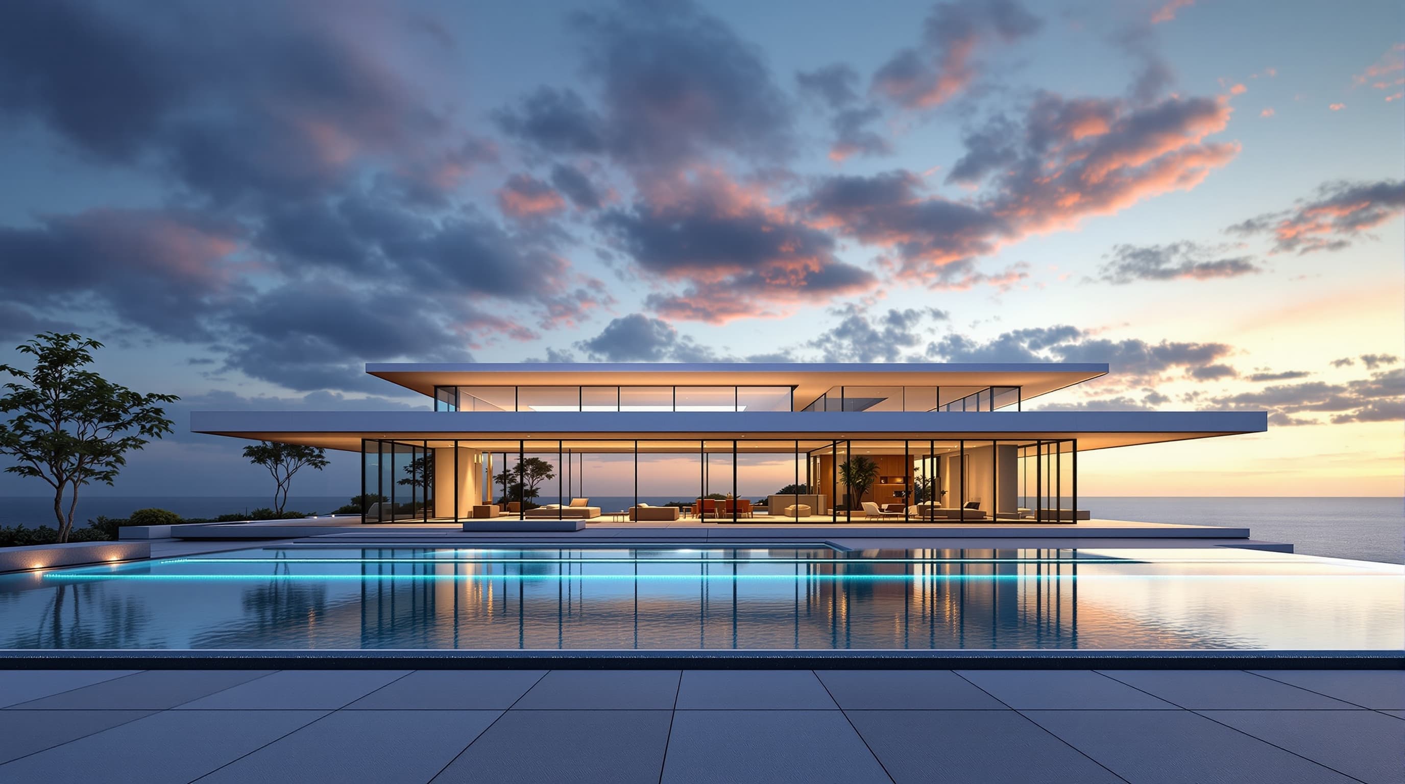 ArchFrame.ai — luxury glass villa render