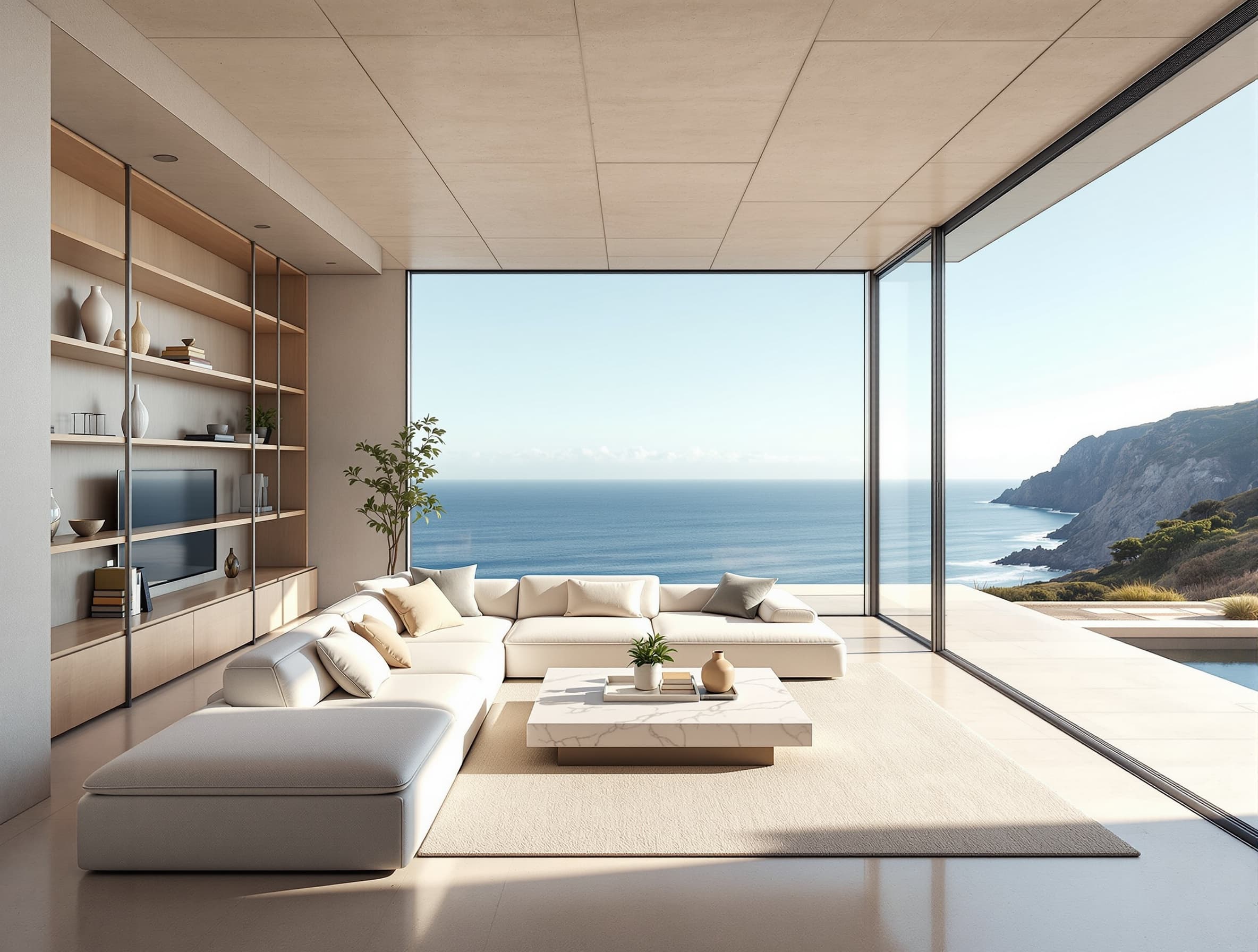Malibu clifftop house — Interior