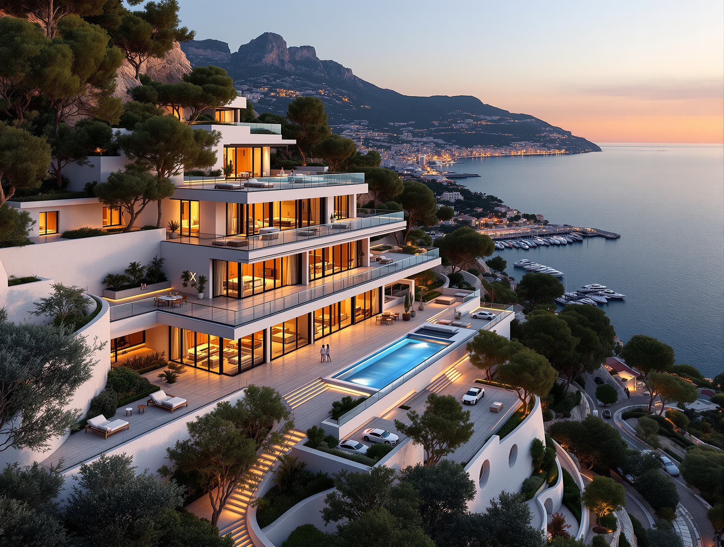 Monaco cliffside villa — Front elevation