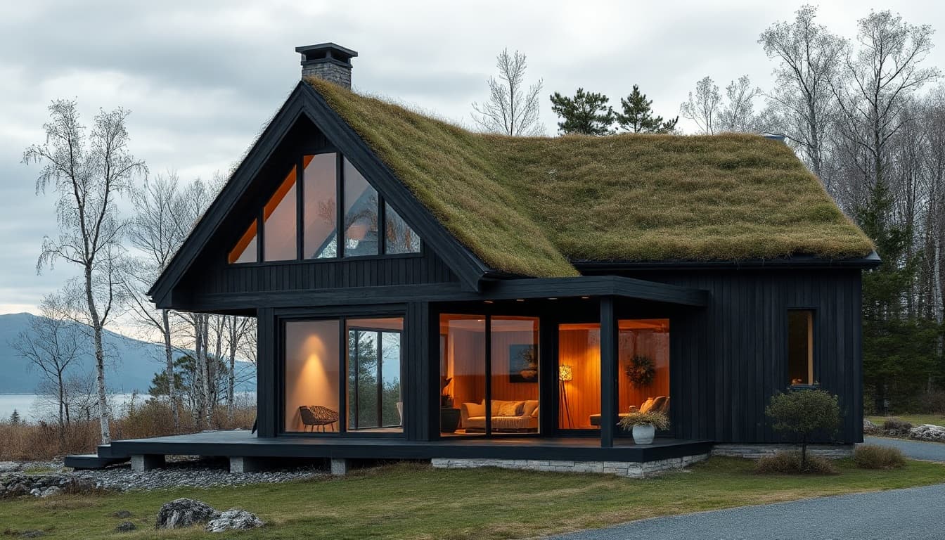 Nordic timber pavilion — Front elevation