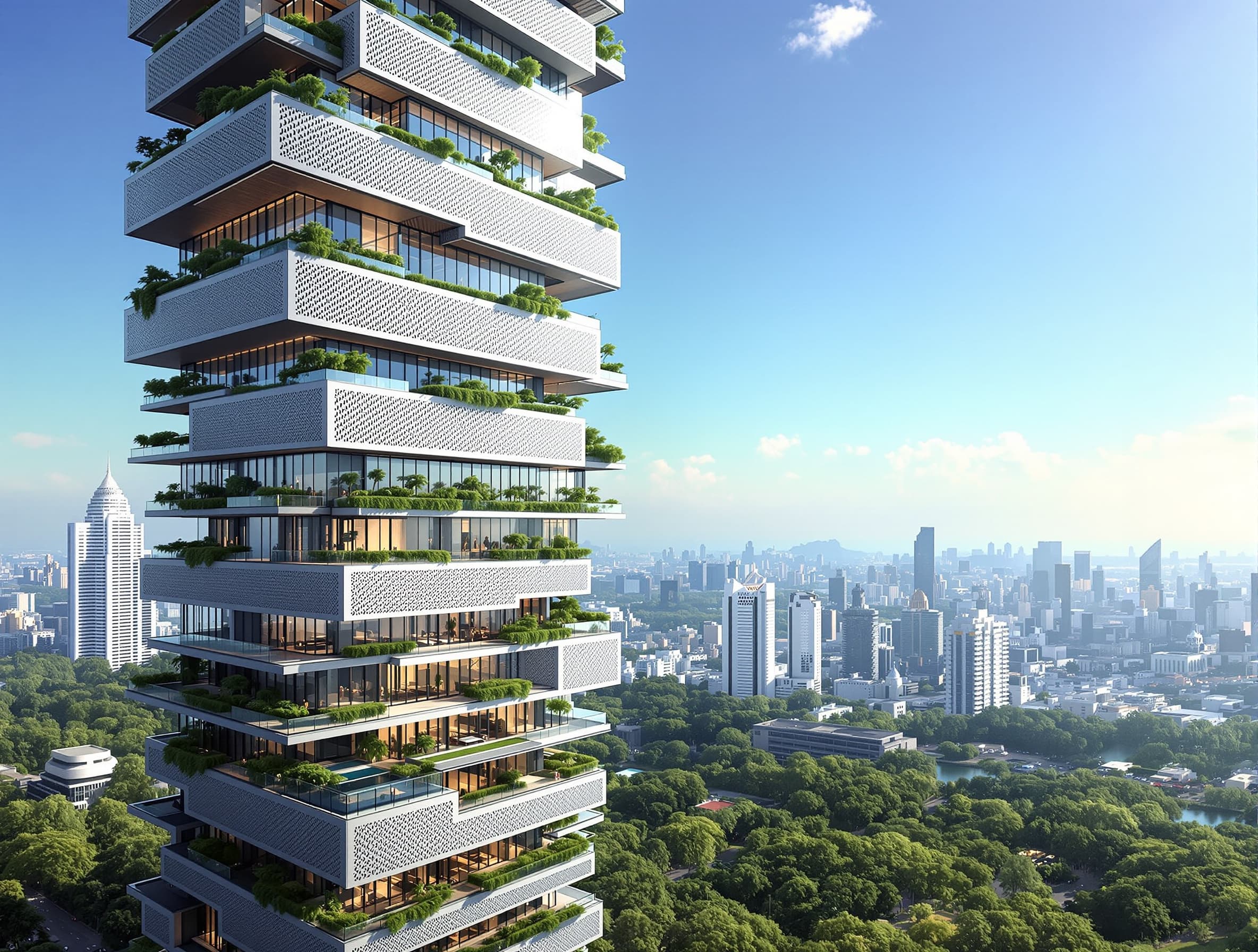 Tropical residential tower — Front elevation