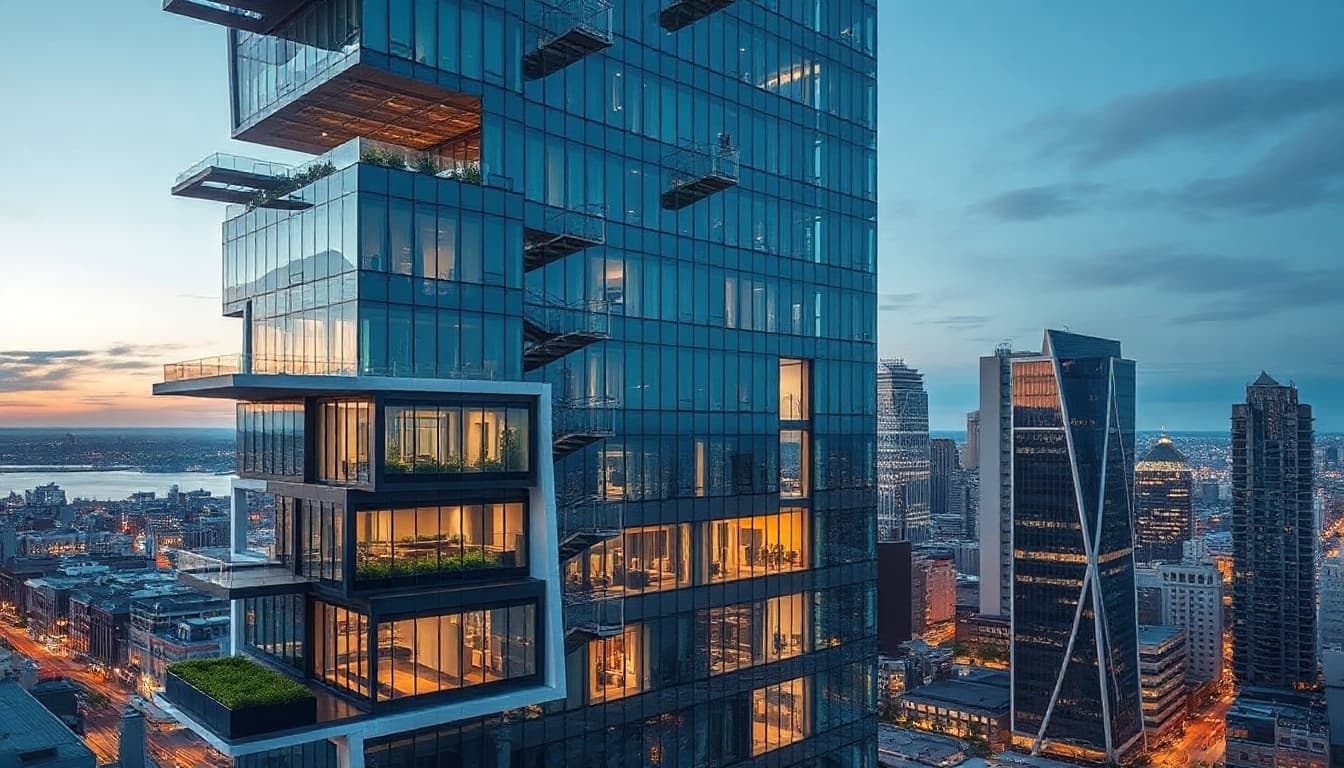 Urban mixed-use tower — Front elevation
